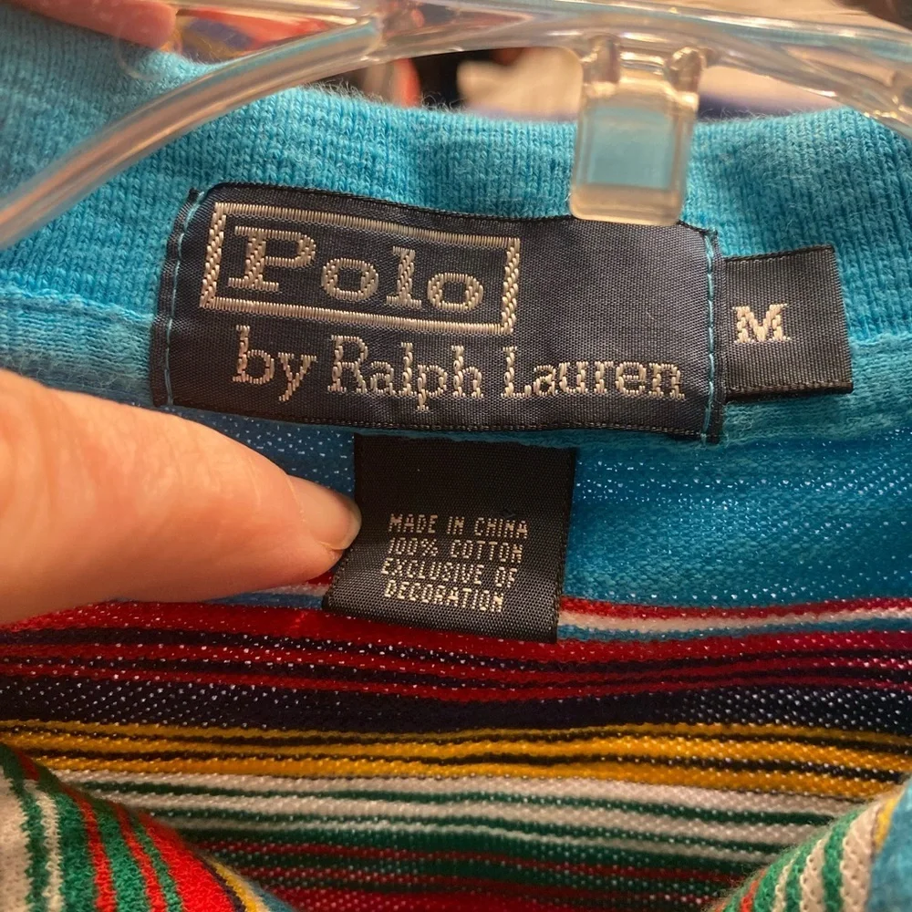VTG Ralph Lauren Men's Multicolor Striped Polo Shirt M